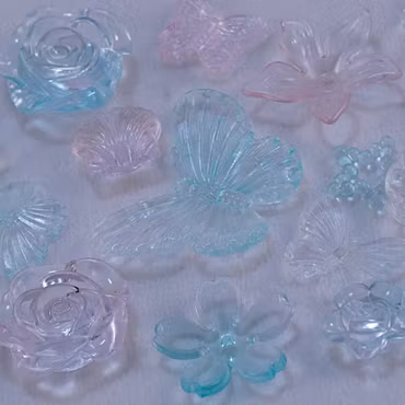 Akrylmix, blekturkos/transparent/blekrosa
