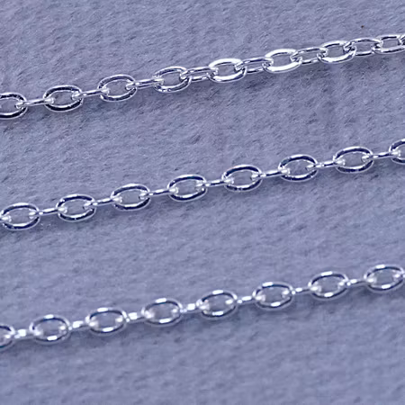 Crosskedja, rostfritt stål, silver, 50 cm