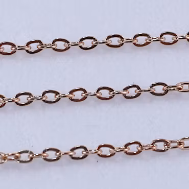 Crosskedja, rostfritt stål, vakuumpläterad i 16K guld, 50 cm