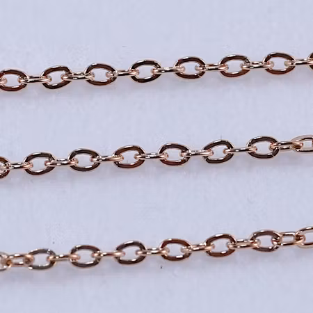 Crosskedja, rostfritt stål, vakuumpläterad i 16K guld, 50 cm