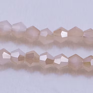 Bicone, beige/elektropläterad, 4 mm