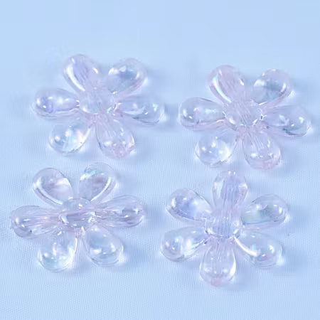Platt blomma av akryl, rosa