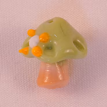 Lampwork, svamp, grön/beige