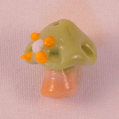 Lampwork, svamp, grön/beige