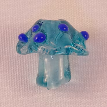 Lampwork, svamp, turkos/blå