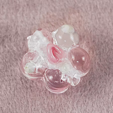 Blomma, lampwork, rosa