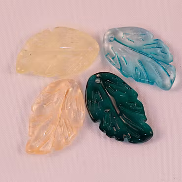 Glaslöv, större, transparent/färgade