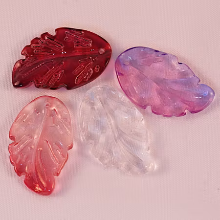 Glaslöv, större, transparent/färgade