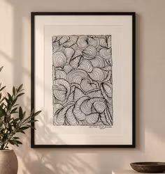VEKST - unikt originalverk, A4, signert, 30x40 ramme.