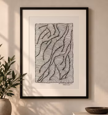 FORBUNDET - unikt originalverk, A4, signert, 30x40 ramme.