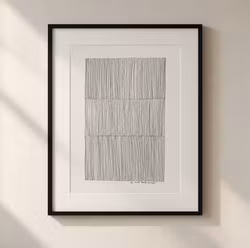 MELLOM LINJENE - unikt originalverk, A4, signert, 30x40 ramme.