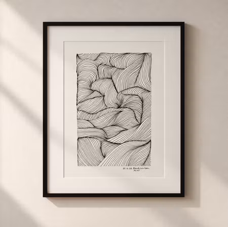 FLYT - unikt originalverk, A4, signert, 30x40 ramme.
