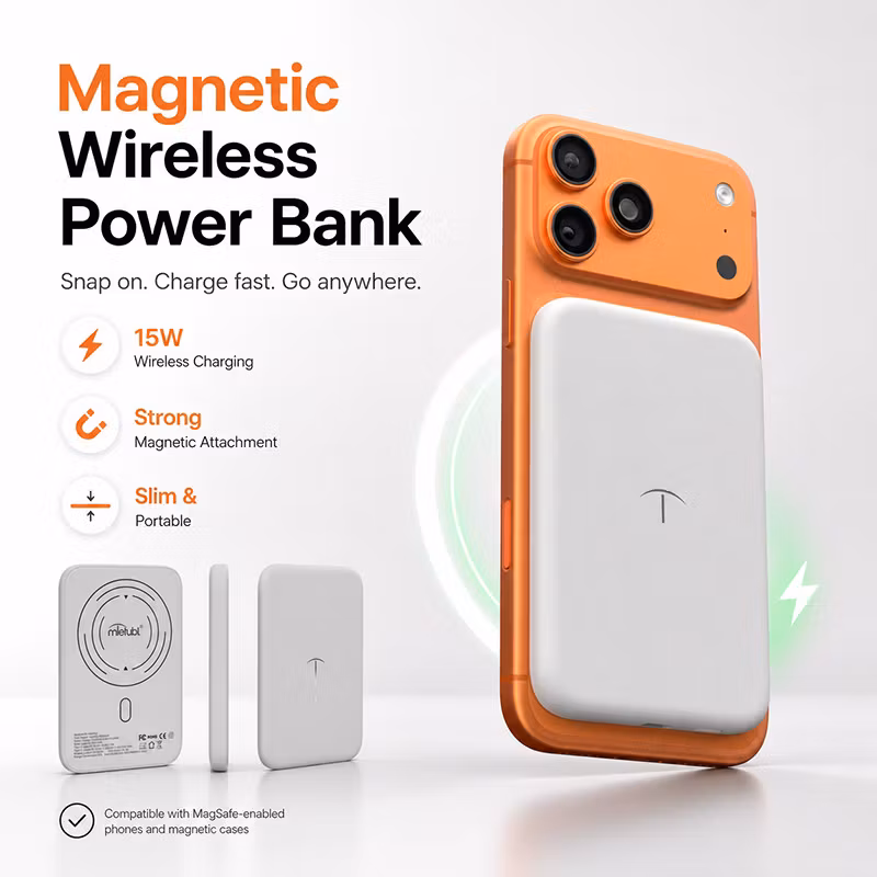 Fickvänlig magnetisk powerbank 5000mah