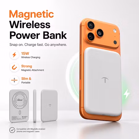 Fickvänlig magnetisk powerbank 5000mah