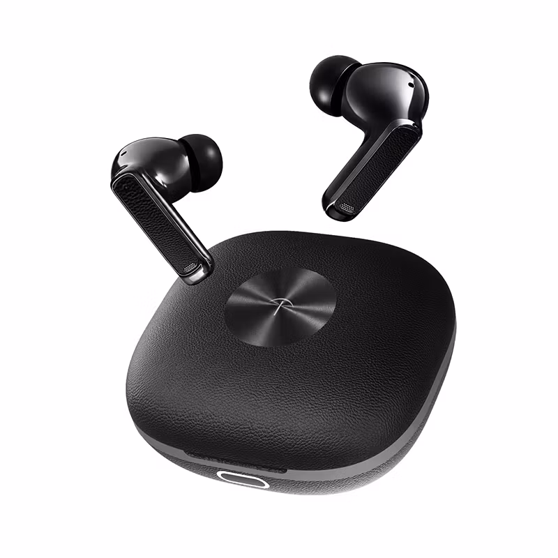 Leather Texture ANC Wireless Earbuds