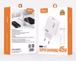 ⚡ 45W GaN med USB C kabel 2 i 1 – Kraftfull laddning i kompakt format Snabb, smidig och effektiv laddning – var du än är.