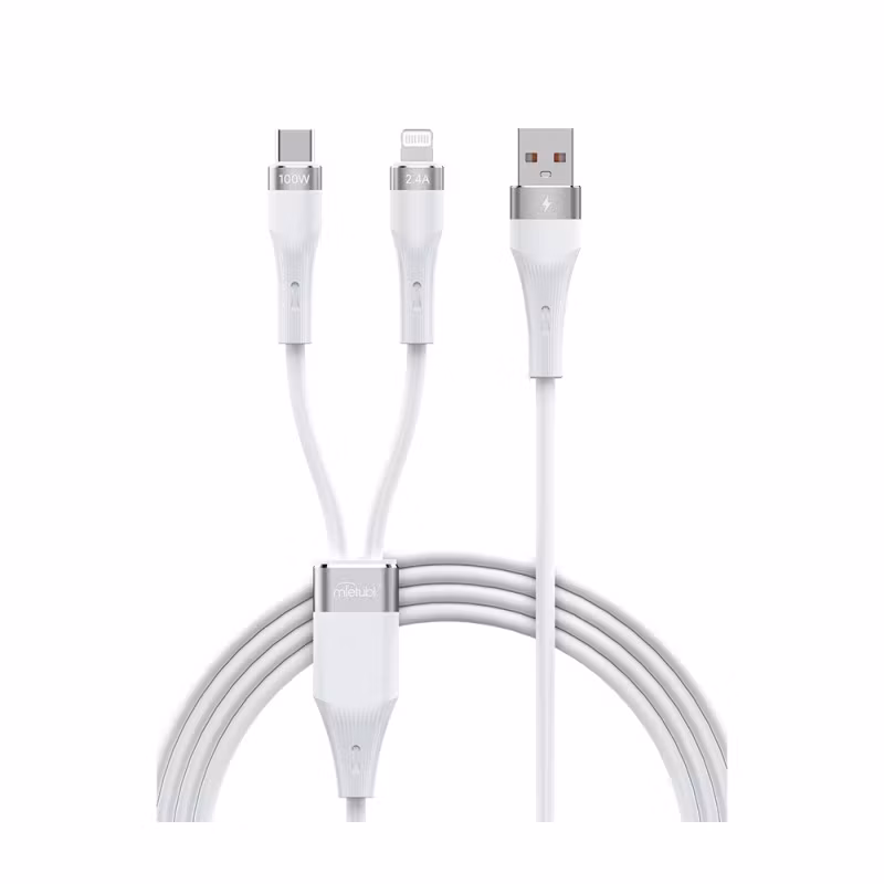 USB-C till USB-C + Lightning Längd: 1,2 m