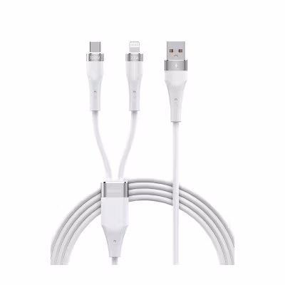 USB-C till USB-C + Lightning Längd: 1,2 m