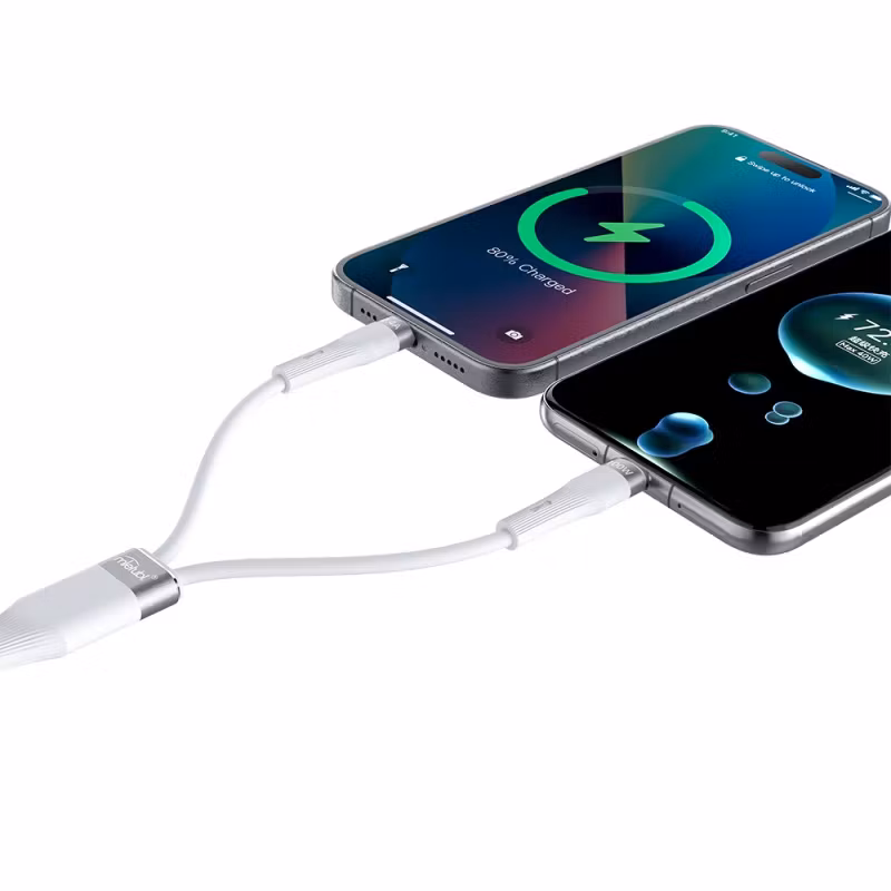 USB-C till USB-C + Lightning Längd: 1,2 m