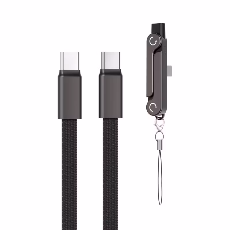 65w USB-C 2 i 1 Laddkabel – Snabbladdning & Dataöverföring