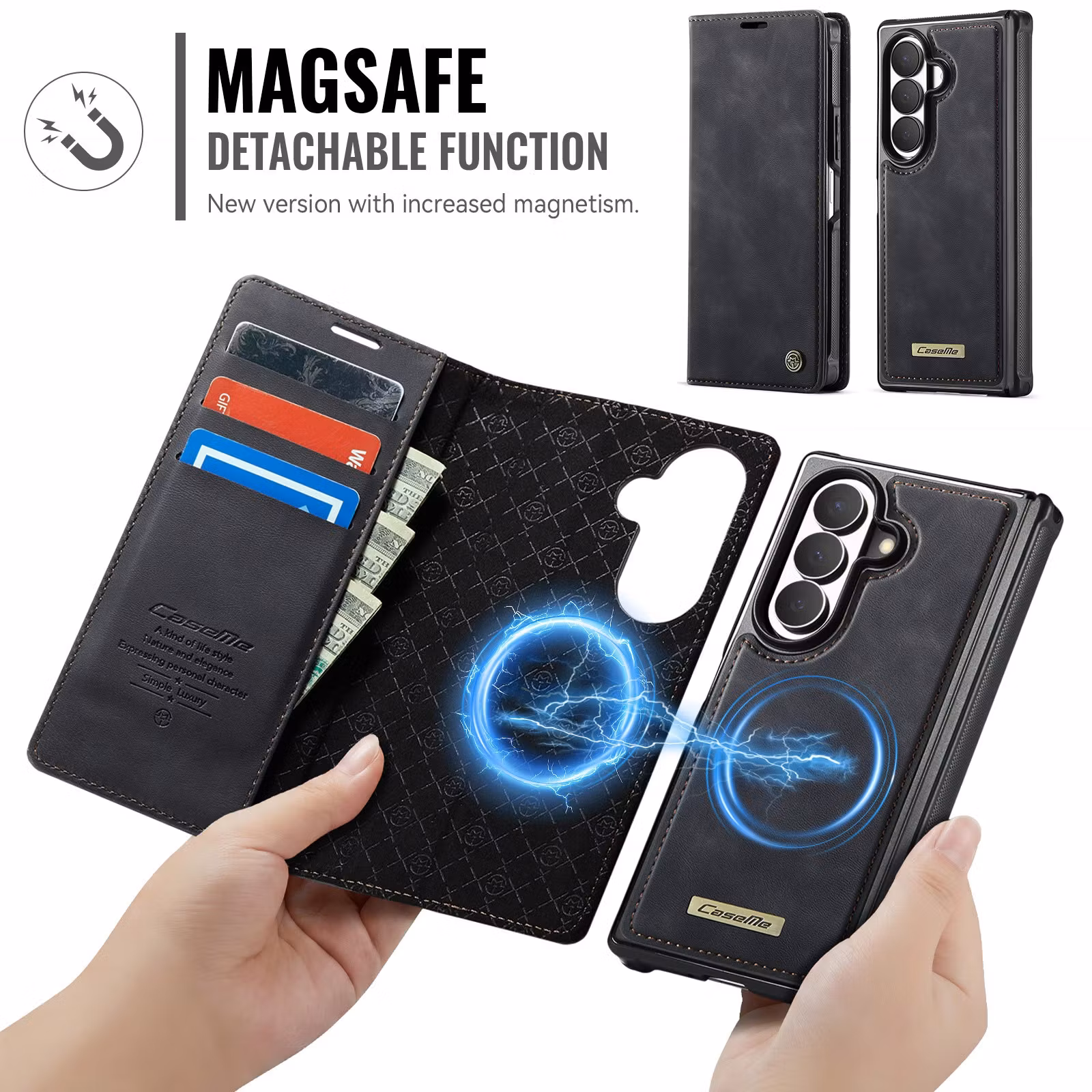 Fodral/plånbok med korthållare för samsung modeller