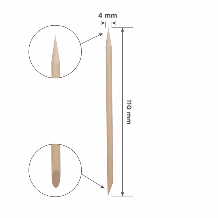 Orange wood stick  for manicure,  110 mm (100 pcs)