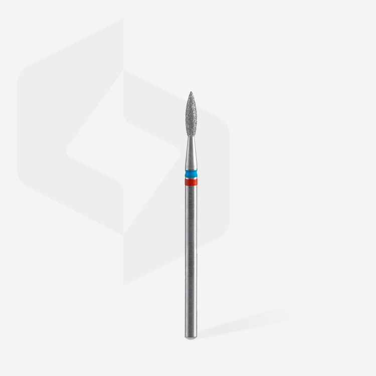 DIAMOND NAIL DRILL BIT, "FLAME", RED§BLUE 2,1