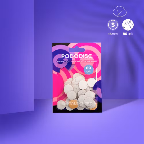 Disposable white files for pedicure disc PODODISC S EXPERT 80 grit (50 pcs)