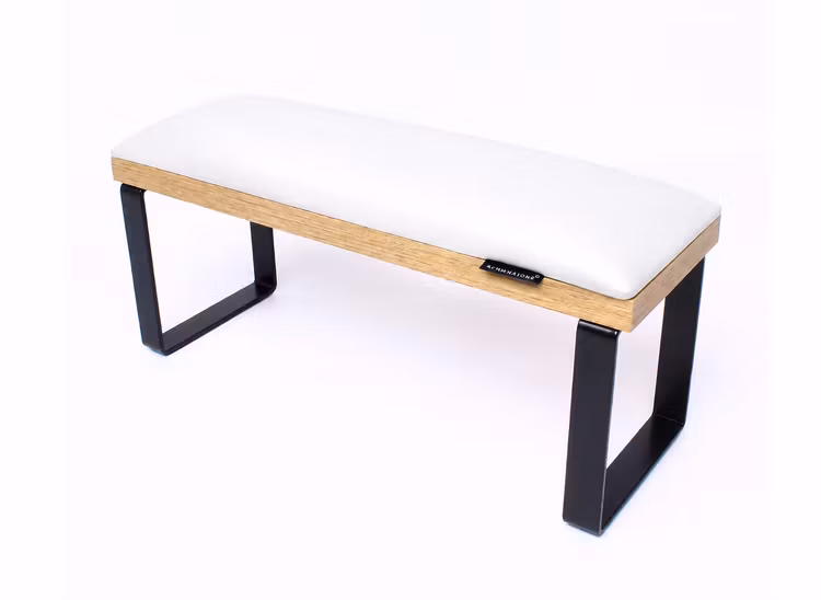 Armrest for manicure with removable black metal legs (White)