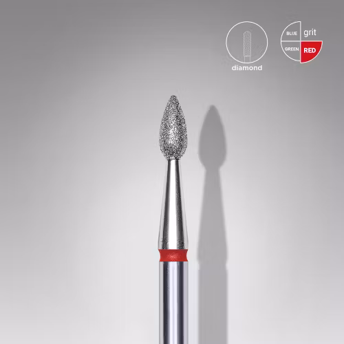 Diamond Nail Drill Bit “Drop” Red – (Expert) 2.3 mm / 5 mm