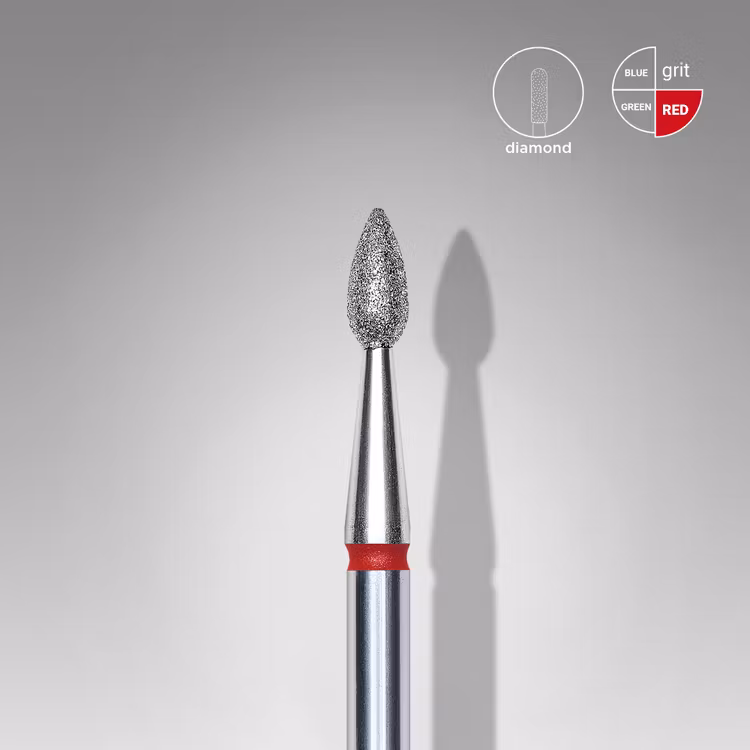 Diamond Nail Drill Bit “Drop” Red – (Expert) 2.3 mm / 5 mm