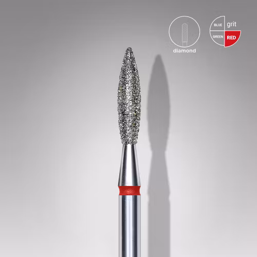 Diamond Nail Drill Bit “Flame” Red – (Expert) 2.3 mm / 10 mm