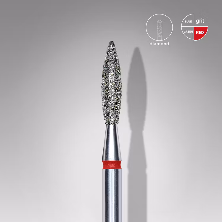 Diamond Nail Drill Bit “Flame” Red – (Expert) 2.3 mm / 10 mm