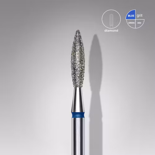 Diamond Nail Drill Bit “Flame” Blue – (Expert) 2.3 mm / 10 mm
