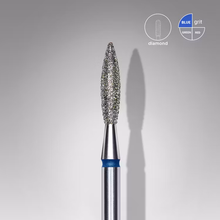 Diamond Nail Drill Bit “Flame” Blue – (Expert) 2.3 mm / 10 mm