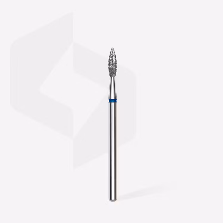 Diamond Nail Drill Bit “Pointed Flame” Blue – (Expert) 2.3 mm/8 mm